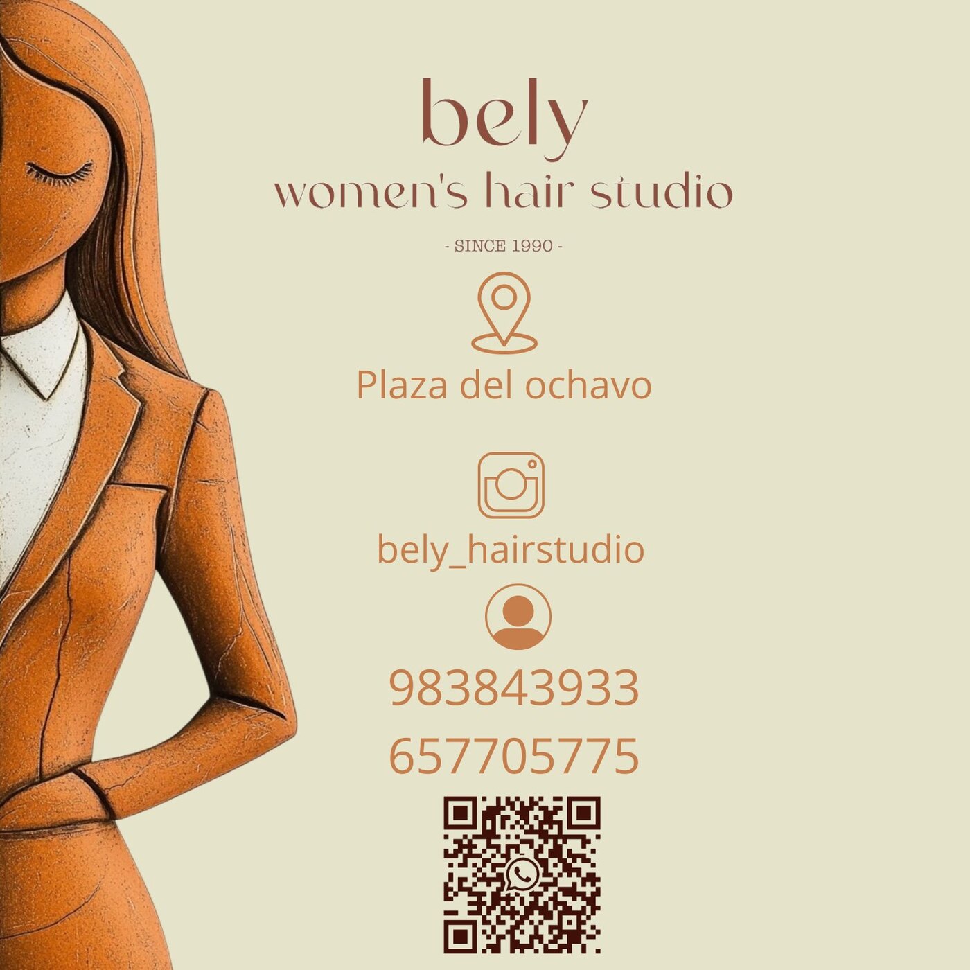 bely · women's hair studio · since 1990 · Plaza del Ochavo